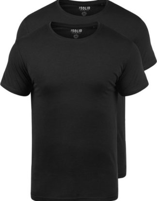 Solid Rundhalsshirt "Portas" T-Shirts im 2er-Pack