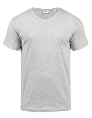 Solid V-Shirt "Bedo" Kurzarmshirt mit Melange Effekt