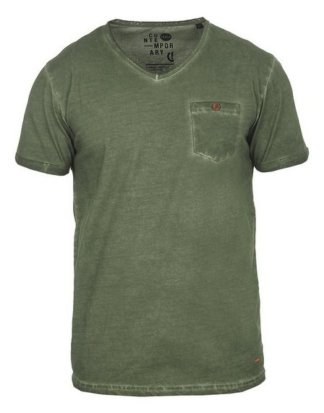 Solid V-Shirt "Tinny" Kurzarmshirt mit Brusttasche
