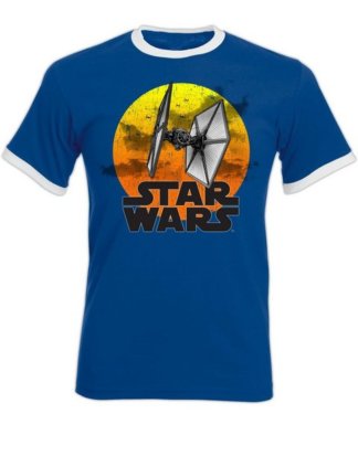 Star Wars T-Shirt "Star Wars TIE Fighter 77 Ringer blue"