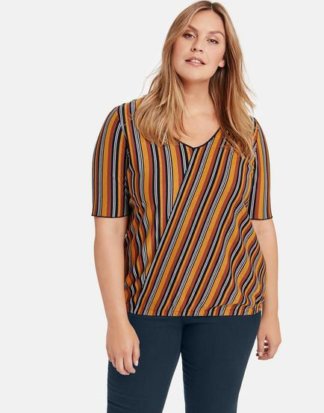 Streifen-Shirt mit Glitzer-Effekt Blau 44/L