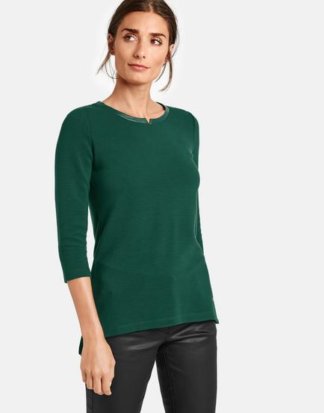 Struktur-Shirt mit 3/4 Arm Grün S