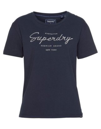 Superdry T-Shirt "Alice" mit frontaler Logostickerei