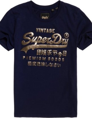 Superdry T-Shirt "MG METALLIC ENTRY TEE" mit Logo in Metallic-Optik