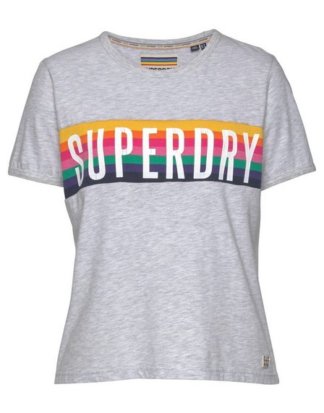 Superdry T-Shirt "RAINBOW GRAPHIC TEE" in Boxy-Form und Rainbow-Design
