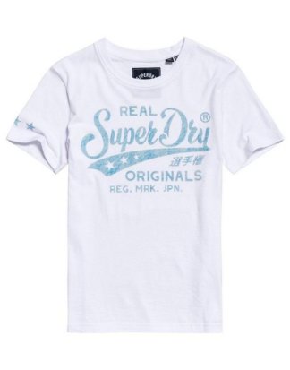 Superdry T-Shirt "REAL ORIGINALS DENIM ENTRY TEE" mit Logoprint in Denimoptik