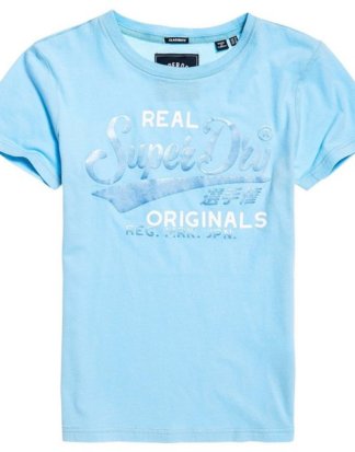 Superdry T-Shirt "REAL ORIGINALS SATIN ENTRY TEE" in zarten Pastelltönen