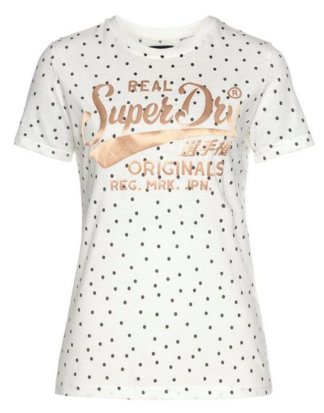 Superdry T-Shirt "RO DOT AOP ENTRY TEE" in leicht transparenter Optik