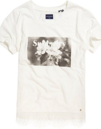 Superdry T-Shirt "TILLY LACE GRAPHIC TEE" mit Spitzen-Details