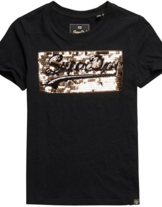 Superdry T-Shirt "VINTAGE LOGO STAR SEQUIN ENTRY TEE" mit Glitzerpailletten