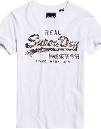 Superdry T-Shirt "VL GLOSS FLORAL ENTRY TEE" mit floralem Logo-Print