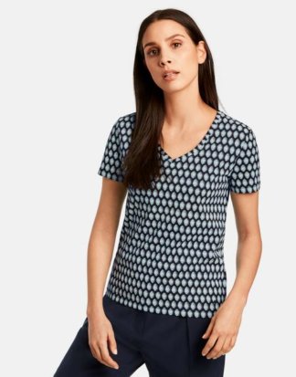 T-Shirt mit Allover-Print organic cotton Blau XXS Mindestbestellwert von 29 € erforderlich