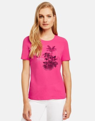 T-Shirt mit Frontprint Pink 36/S