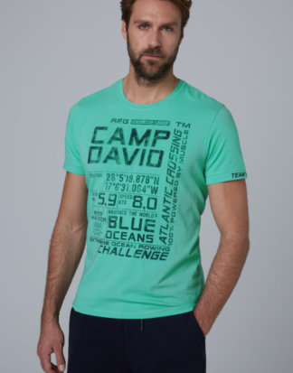 T-Shirt mit Logo-Prägung und Prints Farbe : azure , Größe: L