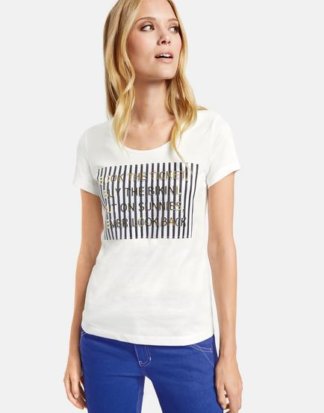 T-Shirt mit Metallic-Prägung Weiß S Mindestbestellwert von 29 € erforderlich