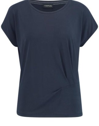 T-Shirt mit Raffung Blau XXS