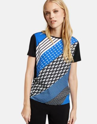 T-Shirt mit Satin-Front Blau 36/S