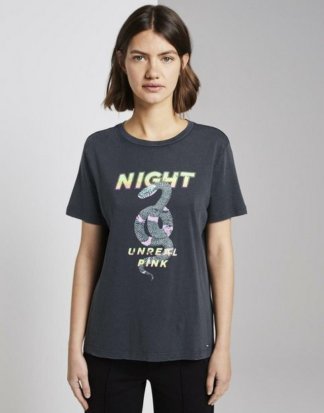 TOM TAILOR Denim T-Shirt "Print-Shirt im Boxy Fit"