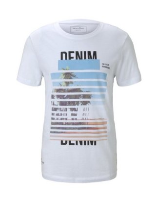 TOM TAILOR Denim T-Shirt "T-Shirt mit Palmen-Fotoprint"