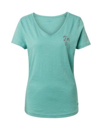 TOM TAILOR T-Shirt "T-Shirt mit Blumenstickerei"