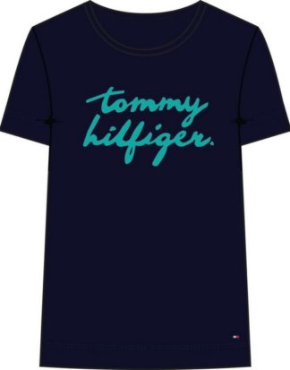 TOMMY HILFIGER T-Shirt "PENNY C-NK TEE SS" mit großem Tommy HIlfiger Wappen als Frontprint