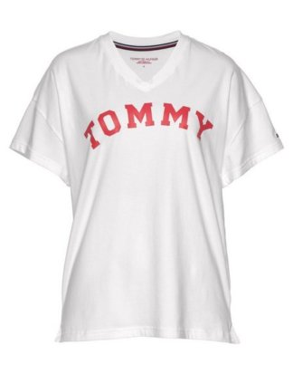 TOMMY HILFIGER T-Shirt mit überschnittenen Schultern und Logo-Druck