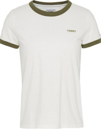 TOMMY JEANS T-Shirt "TJW LOGO RINGER TEE" mit kontrastfarbenen Bündchen