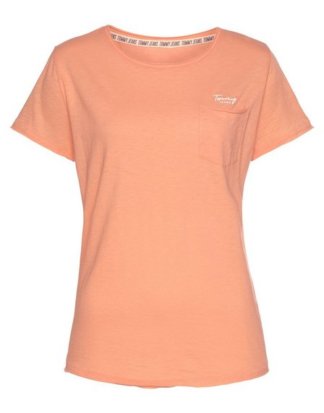 TOMMY JEANS T-Shirt "TJW POCKET DETAIL TEE" mit Tommy jeans Logo-Tape im Halsausschnitt & Schriftzug