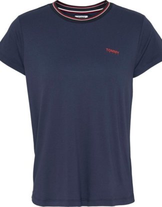 TOMMY JEANS T-Shirt "TJW RIB NECK TEE" mit Tommy Jeans Logo-Schriftzug