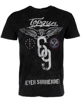 TOP GUN T-Shirt "Flags" sportlicher Schnitt