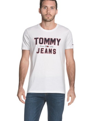 Tommy Hilfiger T-Shirt, Rundhals, gerader Schnitt weiß