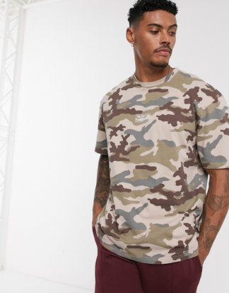 Topman - T-Shirt mit Military-Muster-Mehrfarbig