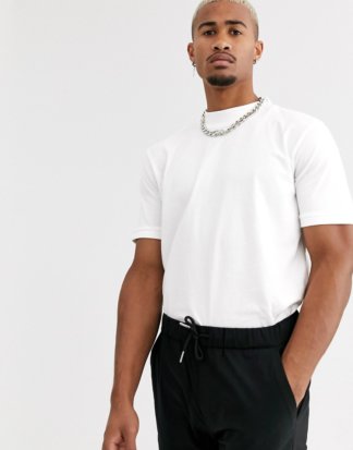 Topman - T-Shirt mit Rollkragen in Weiß