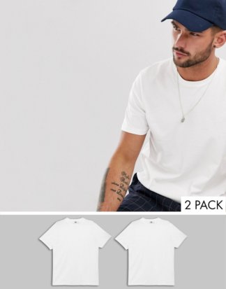 Topman - Weiße T-Shirt mit Rundhalsausschnitt im 2er-Multipack
