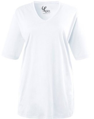 Ulla Popken T-Shirt T-Shirt, Basic, Relaxed Fit, V-Ausschnitt, Halbarm