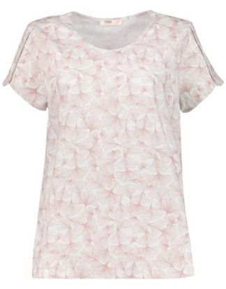Ulla Popken T-Shirt bis 60, Oberteil, T-Shirt, Shirt mit Muster, A-Linie, Kurzarm, Rundhals, Bio - Baumwolle