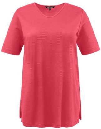 Ulla Popken T-Shirt bis 64, Oberteil mit Ringelmuster, T-Shirt, Basic, Halbarm, Rundhalsausschnitt