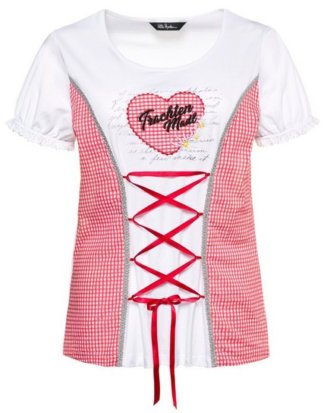 Ulla Popken T-Shirt bis 64, Oktoberfest, Trachtenmode, Oberteil, T-Shirt, Shirt, Halbarm & Rundhals, Baumwolle