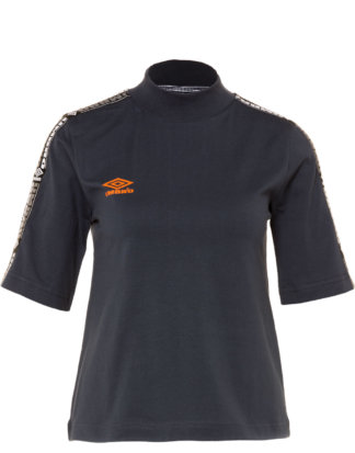 Umbro T-Shirt, gerader Schnitt, Stehkragen blau