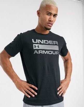 Under Armour - Training - Schwarzes T-Shirt mit Teamlogo