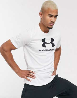 Under Armour - Weißes T-Shirt mit großem Logo