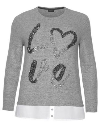 VIA APPIA DUE 2-in-1-Shirt im Lagenlook mit Pailletten