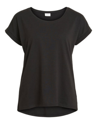 VILA Rundhalsausschnitt Basic T-shirt Damen Schwarz