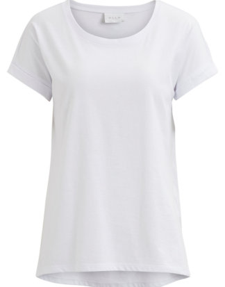 VILA Rundhalsausschnitt Basic T-shirt Damen White