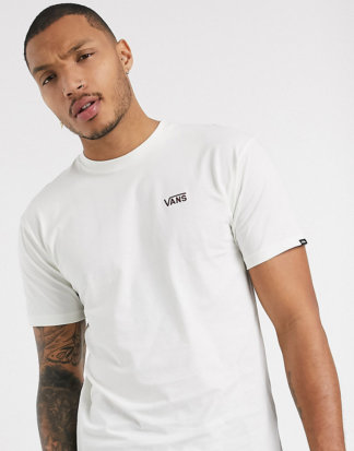 Vans - T-Shirt in Creme mit Logo auf der linken Brust, exklusiv bei ASOS-Weiß