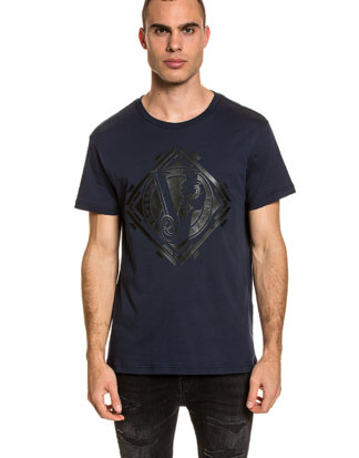 Versace T-Shirt, Rundhals, gerader Schnitt blau