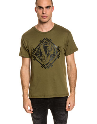 Versace T-Shirt, Rundhals, gerader Schnitt grün