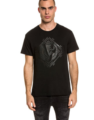 Versace T-Shirt, Rundhals, gerader Schnitt schwarz