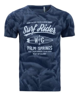 Way of Glory Print-Shirt mit Strukturprint
