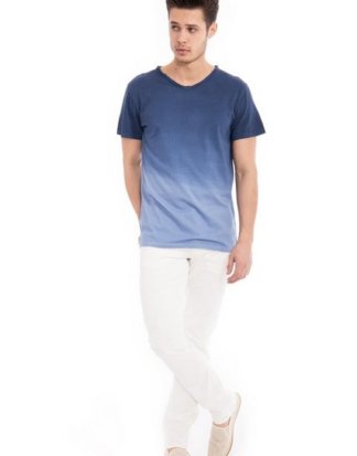 Way of Glory T-Shirt Round neck mit Dip Dye Effekt